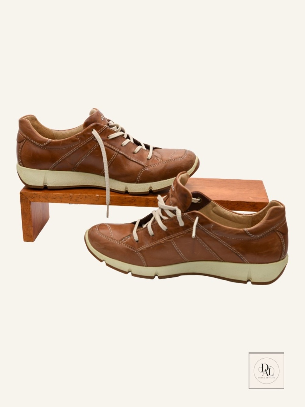 Ecco walking shoes cognac size 39 leather